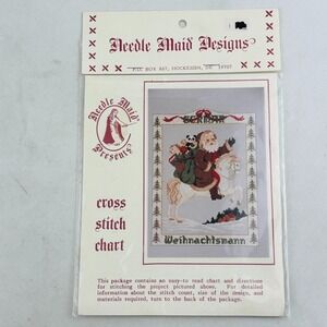 Needle Maid Designs‎ German Christmas Man Cross Stitch Chart NMC-44 Santa